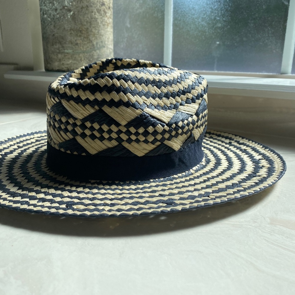 Black and cream Panama hat